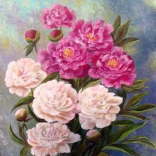 Схема вышивки «Пионы»