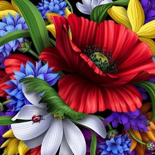 Схема вышивки «букет цветов»