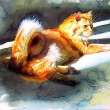 Схема вышивки «акварельный кот»