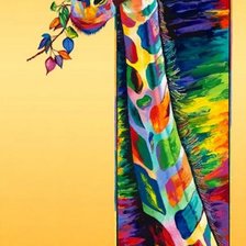 Схема вышивки «жирафёнок в цветах»