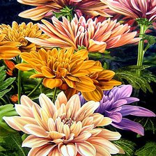 Схема вышивки «Хризантемы»