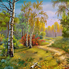 Схема вышивки «осенние березки»