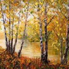 Схема вышивки «осенние березы»