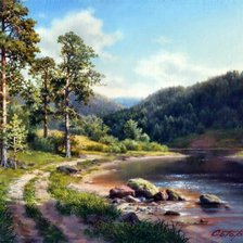 Схема вышивки «горная река»