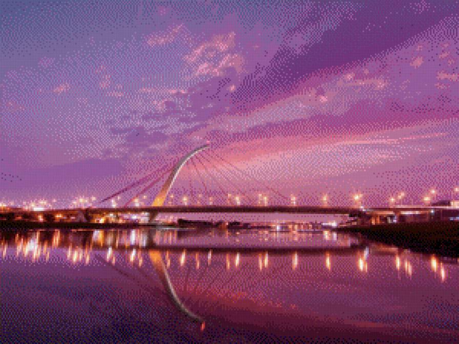 закат - город, мост, закат - предпросмотр