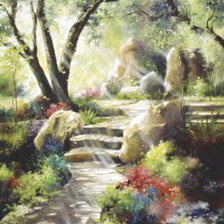 Схема вышивки «Утро в саду»