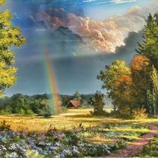 Схема вышивки «радуга»