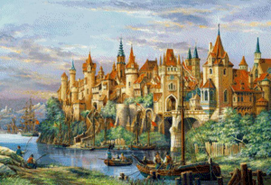 Замок - замок, пейзаж - предпросмотр