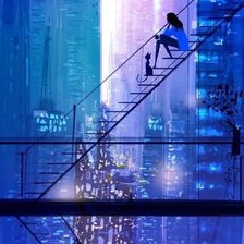 Схема вышивки «Одиночество в городе»