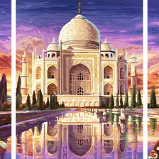 Схема вышивки «Тадж Махал - общий вид (триптих)»