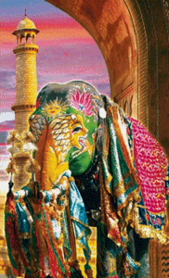 Тадж Махал - 3 ч (триптих) - архитектура, триптих, красота, картина - предпросмотр