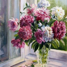 Схема вышивки «Букет пионов»