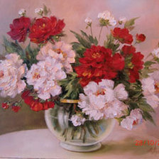 Схема вышивки «Пионы»