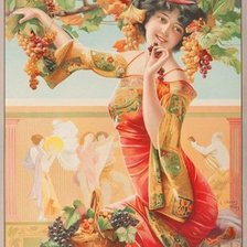 Схема вышивки «Кокетка с виноградом»