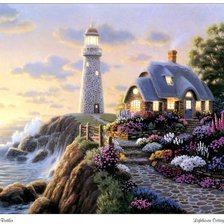 Схема вышивки «домик у моря»