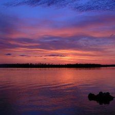 Схема вышивки «закат в Карелии»