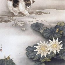 Схема вышивки «котик»