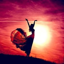 Схема вышивки «Девушка на закате»