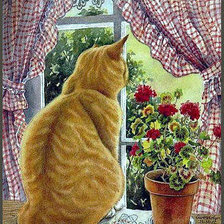 Схема вышивки «в ожидании хозяйки»