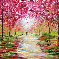 Схема вышивки «розовая аллея»