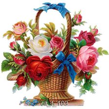Схема вышивки «Корзина цветов»