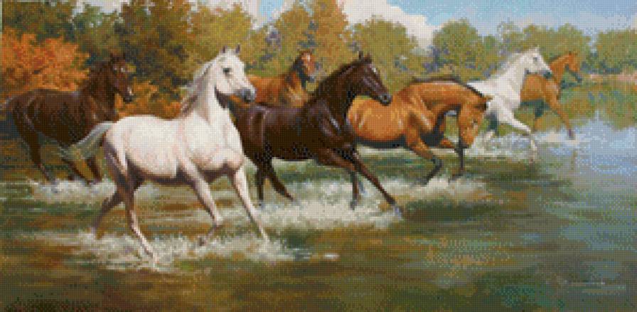лошади - картина лошади - предпросмотр
