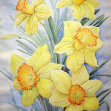 Схема вышивки «нарциссы»