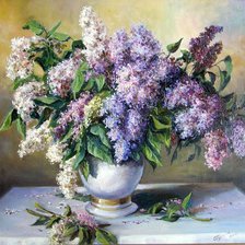 Схема вышивки «сирень»