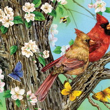 Схема вышивки «птички»