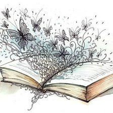 Схема вышивки «Книга и бабочки»