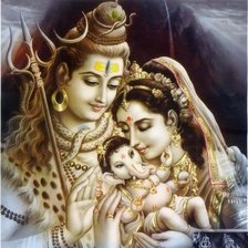 Схема вышивки «Шива Парвати Ганеша»