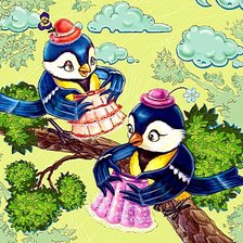 Схема вышивки «Модницы-синички»