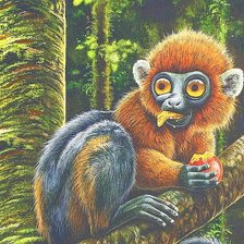 Схема вышивки «Забавный лемур»