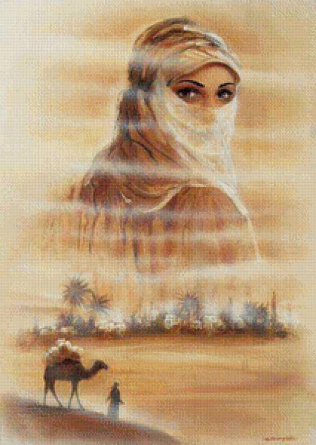 Глаза пустыни - глаза, картина, красота, восток, девушка - предпросмотр