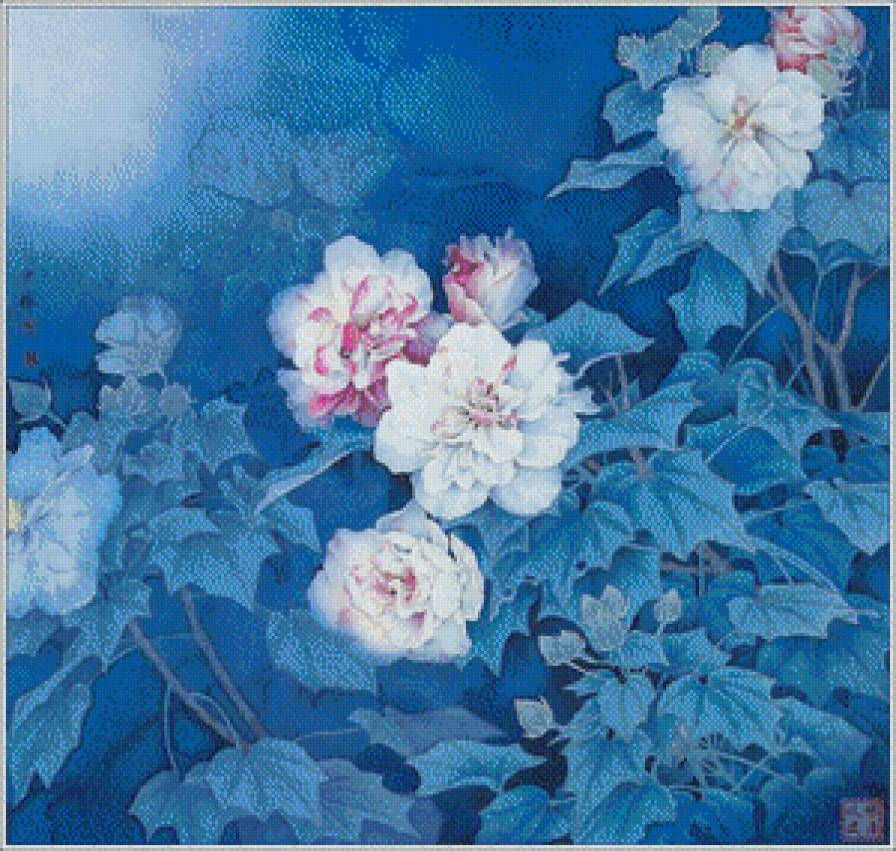 бело-голубая нежность - цветы - предпросмотр