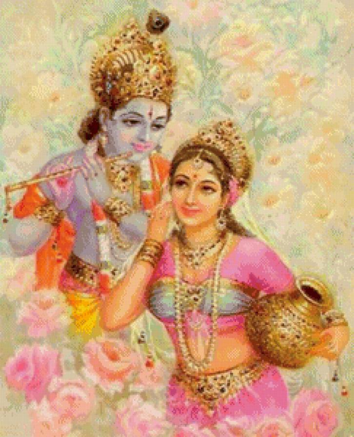 кришна и радха - картина, эпос, религия, миф, божество - предпросмотр