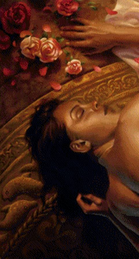 Сон фентази (триптих 1-ч)-1 - картина, девушка, красота, ретро, портрет - предпросмотр