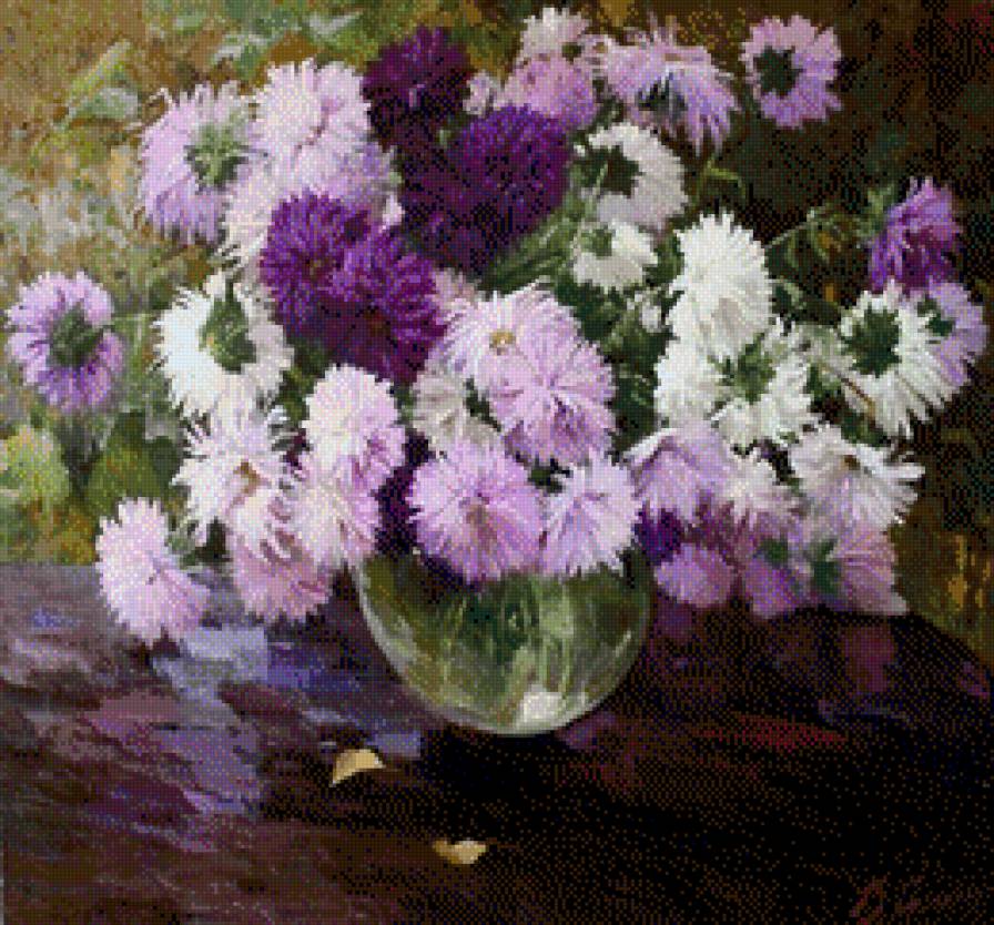 букет астр - цветы - предпросмотр