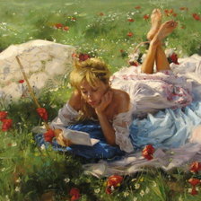 Схема вышивки «девушка»