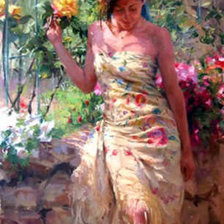 Схема вышивки «девушка»