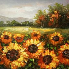 Схема вышивки «Подсолнухи»