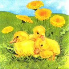 Схема вышивки «цыплята»