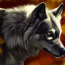 Схема вышивки «волк»