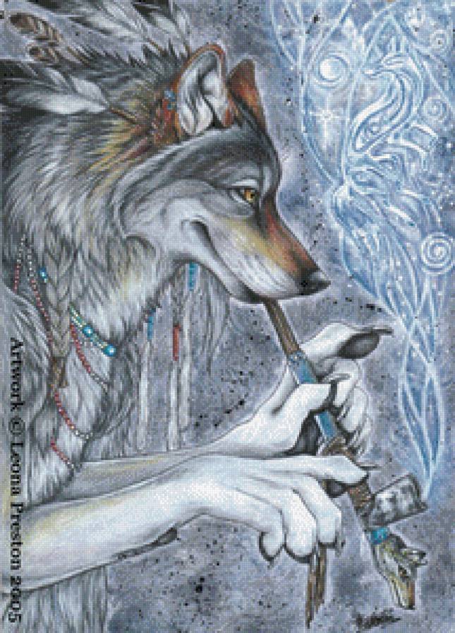 хрустальный волк - мираж, волк, животные, хищник, природа - предпросмотр