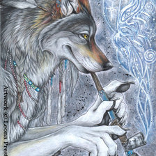 Схема вышивки «хрустальный волк»