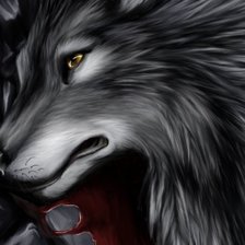 Схема вышивки «волк»