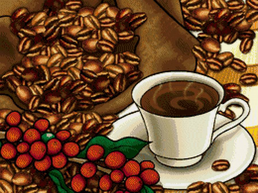 Кофейный натюрморт - ягоды, кофе, натюрморт - предпросмотр