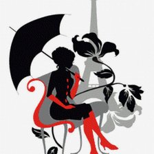 Схема вышивки «дама»