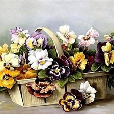 Схема вышивки «анютины глазки»