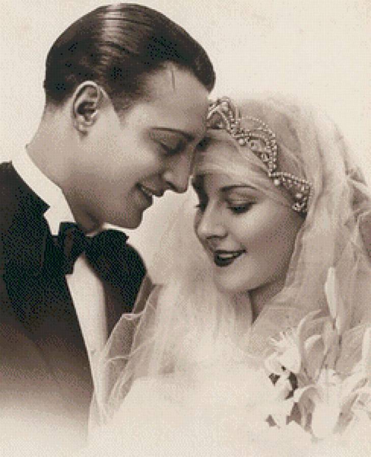 Пара ретро - романтика, пара, любовь, красота, девушка, картина - предпросмотр